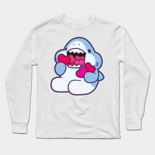 Cute Shark With Hearts Long Sleeve T-Shirt